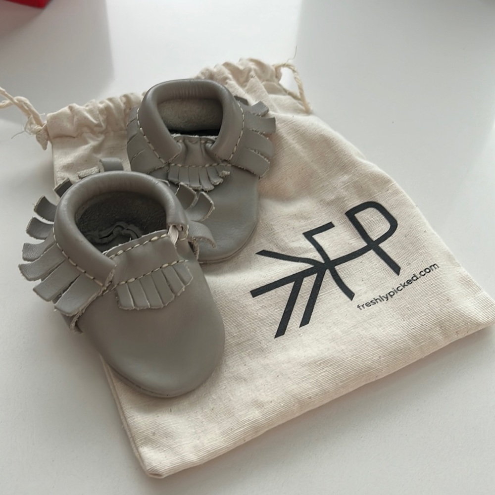 Newborn freshly picked moccasins